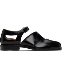 Maison Margiela - Sandales Noires En Cuir À Bout Tabi - Lyst