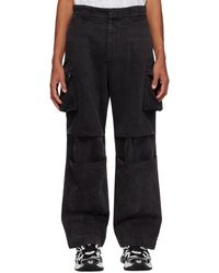 we11done - Washed Loose Fit Denim Cargo Pants - Lyst