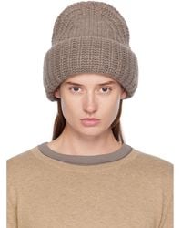 Lisa Yang - Taupe 'The Beatris' Beanie - Lyst