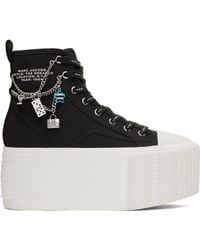 Marc Jacobs - Baskets Montantes 'The Sneaker' Noires À Plateforme Et À Breloques - Lyst