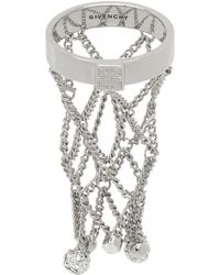 Givenchy - Bague argentée à perles et à cristaux - Lyst