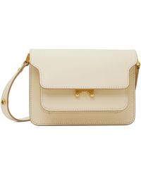 Marni - Off-white Saffiano Leather Mini Trunk Bag - Lyst