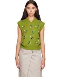 Marni - Wool-Cashmere Flower Embroidery Vest - Lyst