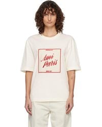 Ami Paris - Off- Cotton Heritage' Print T-Shirt - Lyst
