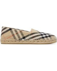 Burberry - Espadrilles Mews Beiges À Carreaux - Lyst