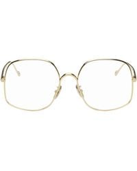 Loewe - Gold Square Glasses - Lyst