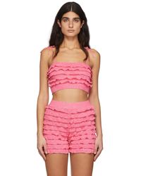 MSGM - Camisole rose en lin - Lyst