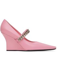 pink wedge pumps