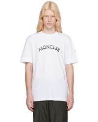 Moncler - T-shirt blanc à logo imprimé - Lyst