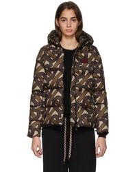 Burberry Ssense Exclusive Brown Monogram Puffer Down Leith Jacket