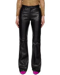 Acne Studios - Paneled Leather Trousers - Lyst