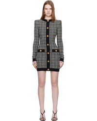 Balmain ブラック＆ホワイト プリンスオブウェールズ 長袖 ミニ