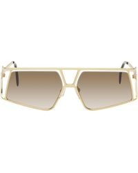 Filippa K - Gold & White Angled Aviator Sunglasses - Lyst