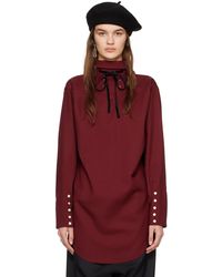 Maison Margiela - Burgundy Self-tie Blouse - Lyst