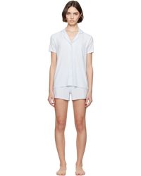 Skims - Ensemble De Chemise À Manches Courtes Et Short De Pyjama Bleus - Lyst