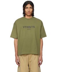 VTMNTS - T-shirt vert à logo imprimé - Lyst
