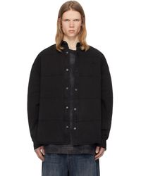 Juun.J - Chemise Noire En Denim À Coutures Horizontales - Lyst