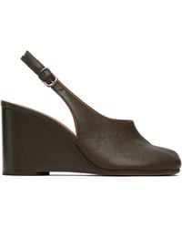 Maison Margiela - Taupe Tabi Wedge Slingback Heels - Lyst