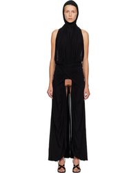 Jean Paul Gaultier - Stretch Viscose Balaclava Leather Tag Maxi Dress - Lyst