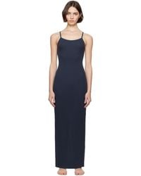Skims - ネイビー Cotton Rib ロング キャミ マキシワンピース - Lyst