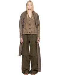 MASHA POPOVA - Ssense Exclusive Asymmetric Scarf Denim Jacket - Lyst