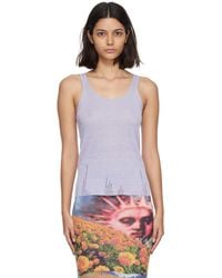 Acne Studios - Purple Linen Rib Knit Tank Top - Lyst