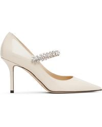 Jimmy Choo - Chaussures À Talon De 85 Mm Blanc Cassé À Bride Bing - Lyst