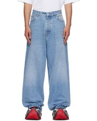 Vetements - Jean Bleu À Logo Anarchy Et À Image Peinte - Lyst