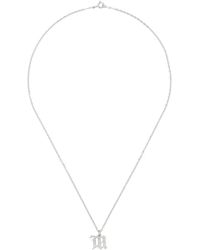 MISBHV - Collier argenté en chaîne à pendentif à logo à ornements en verre taillé - Lyst