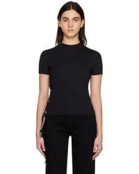 Versace - Black Lace-up T-shirt - Lyst