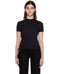 Versace - T-shirt noir à laçage - Lyst