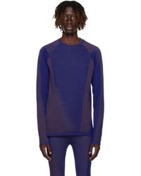 Y-3 - T-shirt à manches longues bleu et mauve sans coutures - Lyst