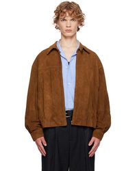 LE17SEPTEMBRE - Suede Zip Blouson Leather Jacket - Lyst