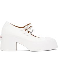 Marni - Chaussures à talon bottier de style charles ix pablo blanches à trois boucles - Lyst