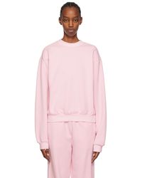 Skims - Pink Cotton Fleece Classic Crewneck Sweatshirt - Lyst