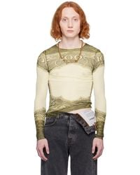 Jean Paul Gaultier - Off- Sheer Long Sleeve T-shirt - Lyst