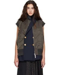 Sacai - Nylon Twill X Suiting Vest - Lyst