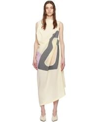 Issey Miyake - Off- Graphic Midi Dress - Lyst