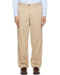 Drake's - Heavy Cotton Flat Front Trousers - Lyst