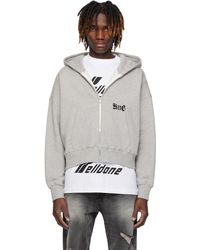 we11done - Logo Zip-Up Hoodie - Lyst