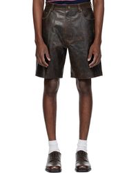 MMIC - Deadend Leather Shorts - Lyst