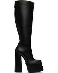 Versace - High-heel Leather Boots - Lyst