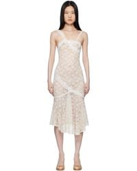 YUHAN WANG - Ssense Exclusive Off- Lace Midi Dress - Lyst