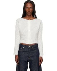Issey Miyake - Off- Shifted Fuzzy Pleats Cardigan - Lyst