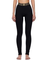 Versace - Legging Noir À Taille À Motif Greca - Lyst