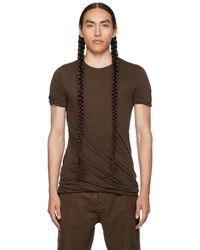 Rick Owens - T-shirt brun à effet drapé - Lyst