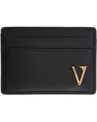 Versace - 'V' Leather Card Holder - Lyst