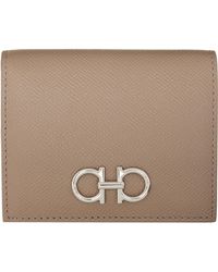 Ferragamo - Taupe Gancini Credit Card Holder - Lyst