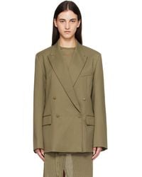 Frankie Shop - Khaki Newark Double Breasted Blazer - Lyst