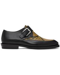 Dries Van Noten - Chaussures À Boucle Noir Et Jaune En Cuir - Lyst
